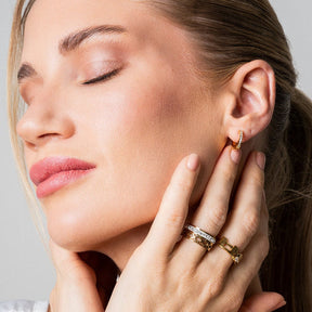 Pendientes Mini Aro Chapados en Oro de 18K