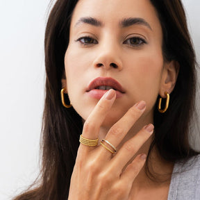 Pendientes de Asa Chapados en Oro de 18K